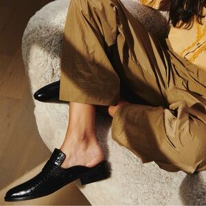 Freda Salvador Keen Mules - Embossed Croc, 6